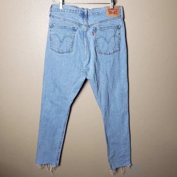 Levis 501 Womens Button Fly Light Wash Raw Hem Skinny Jeans-Size 31 - Picture 6 of 12